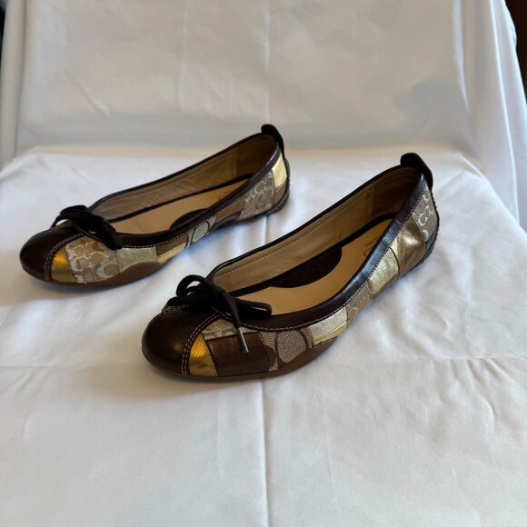 Coach Women's 'Jenilee' Mosaic Color Block Metallic Ballet Falts Size 8.5 - Picture 2 of 11